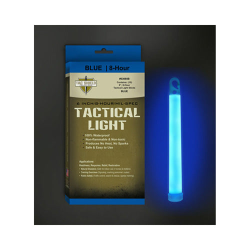 TACSHIELD 8-Hour Tactical Light Stick Blue 6in 10-Pack