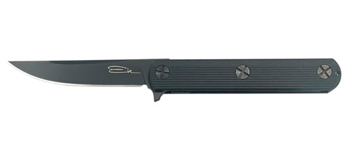 Ek Folder 4in S35VN Drop Point Flipper Knife Black Glass Filled Nylon Handle