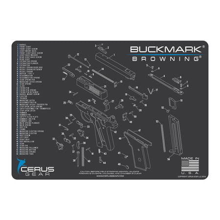 Cerus Gear Browning Buck Mark Schematic Handgun Mat - Char Gray