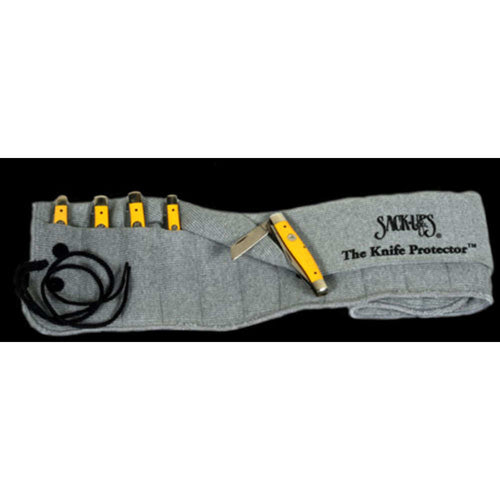 Knife Roll Protector 18-Slot Silicone Treated Plain Grey