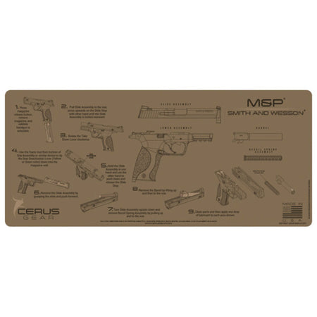 S&W M&P Instructional Gun Cleaning Mat Coyote Tan 12x27 Inch