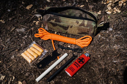 Shield Arms Partisan Fire Kit Multicam with Ferro Rod, BIC Lighter & Paracord