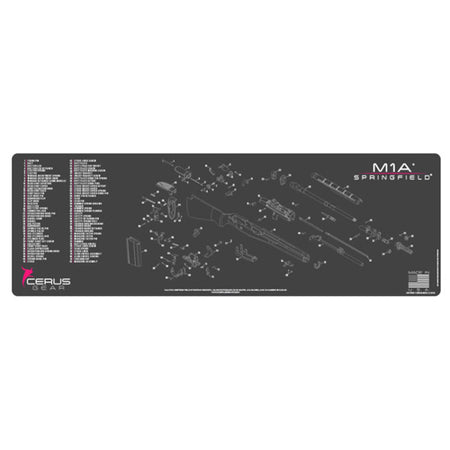 Springfield M1A1 Schematic Rifle Cleaning Mat Pink 12x36