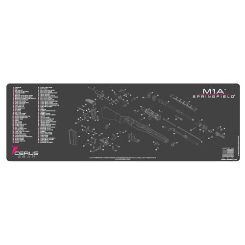 Springfield M1A1 Schematic Rifle Cleaning Mat Pink 12x36