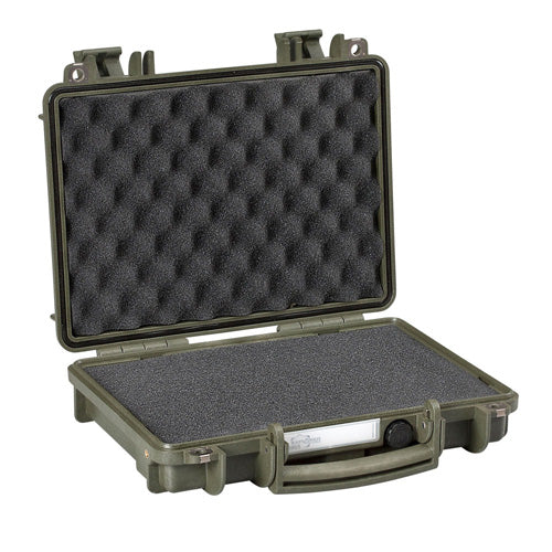 Single Pistol Waterproof Case Olive Pre-Cubed Foam