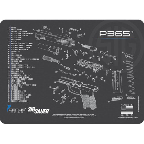 SIG P365 Official Schematic ProMat Charcoal Gray