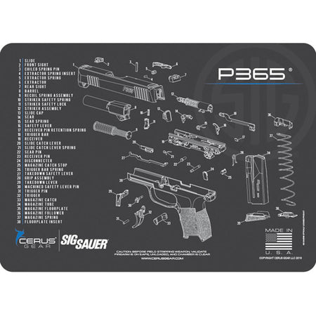 SIG P365 Official Schematic ProMat Charcoal Gray