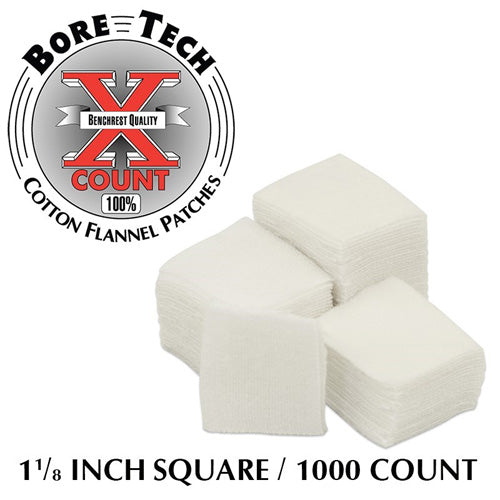 Bore Tech 1-1/8 Inch Square Gun Cleaning Patches, 1000-Count Bag