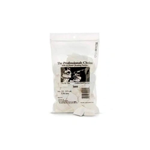.22/.223/5.56 Caliber White Cotton Knit Patches 1x1 Inch 1000 Count