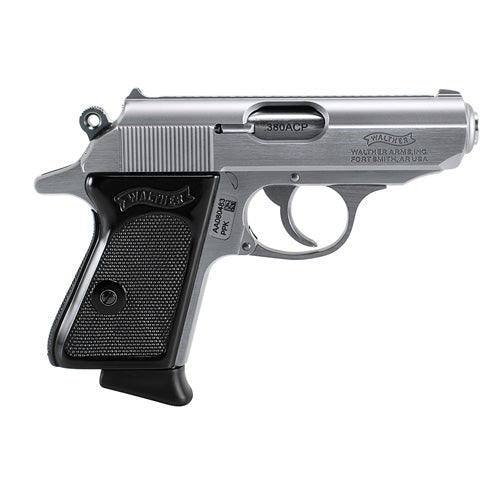 Walther PPK Stainless .380 ACP Pistol, 3.3" Barrel, 6-Round Capacity