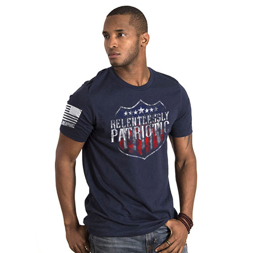 Men's Relentlessly Patriotic Graphic Tee Navy Small Nine Line