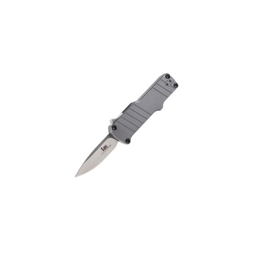 HK Micro Incursion OTF Auto Knife 1.95in Clip Point Matte Gray Aluminum