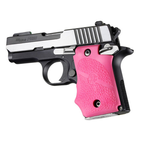 SIG Sauer P938 Ambi Safety Rubber Grip Finger Grooves Pink by Hogue