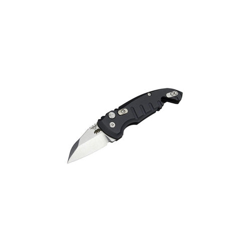 Microtech A01-Microswitch Automatic Knife 1.95in Wharncliffe Tumbled Finish Black Frame