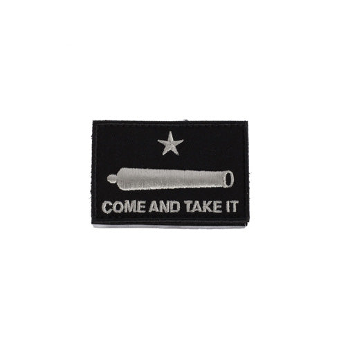 Black Come and Take It Cannon Hook and Loop Morale Patch
