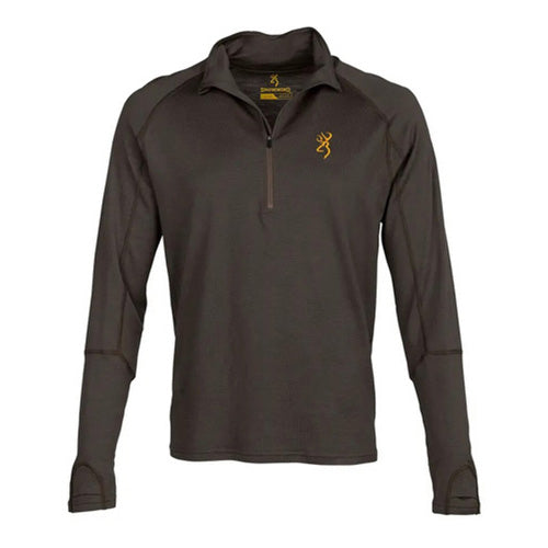 Merino Wool Quarter-Zip Shirt Major Brown X-Large