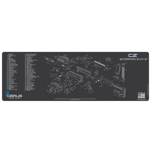 CZ Scorpion EVO 3 Schematic ProMat Charcoal Gray/Blue