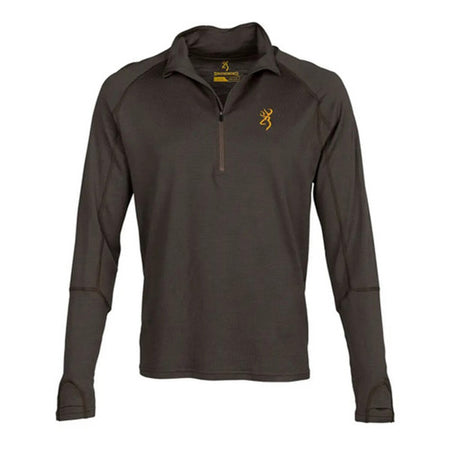Merino Wool Quarter-Zip Shirt Major Brown 2X-Large