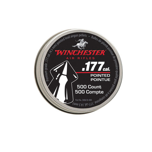 Winchester .177 Caliber Pointed Pellets 500ct Screw-Top Tin