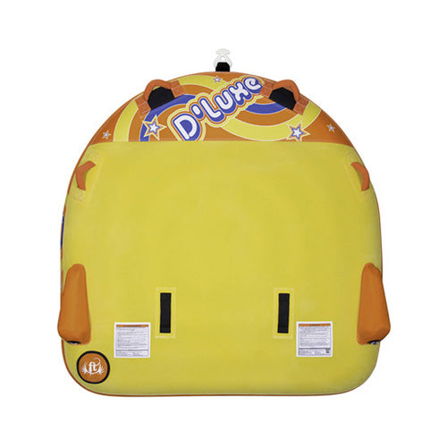 70in D-Shape Ultra Plush Flocked Two Rider Towable Tube Yellow