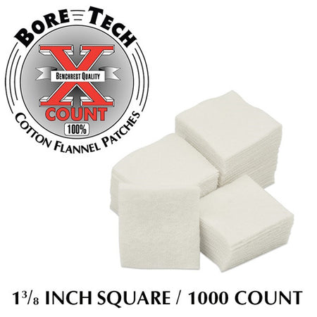 Bore Tech 1-3/8 Inch Square Gun Cleaning Patches, 1000-Count Bag