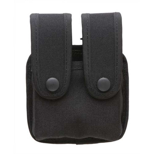 Uncle Mike's Dual Pistol Mag Case with Inserts, Black Nylon Belt Carrier