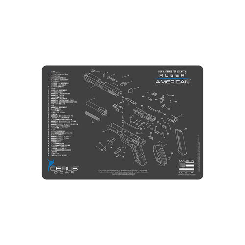 Ruger American Handgun Gun Cleaning Mat Charcoal Gray 12x17
