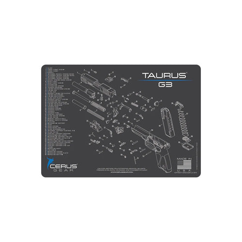 Cerus Gear Taurus G3 Schematic Handgun Mat - Char Gray