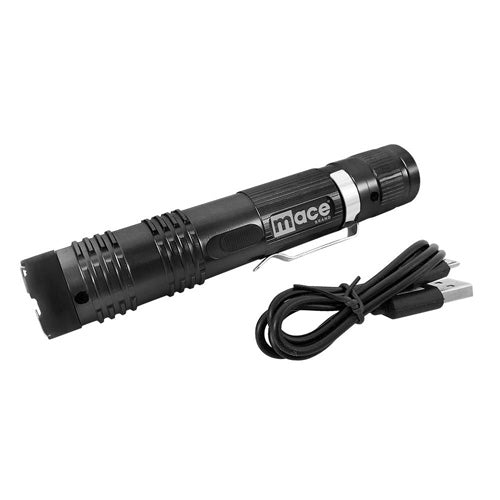 Compact Stun Gun with Multi-Mode LED Flashlight Black