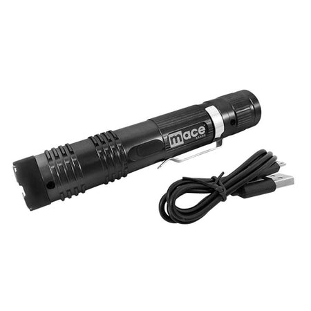 Compact Stun Gun with Multi-Mode LED Flashlight Black