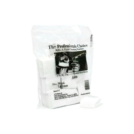 100% Cotton Knit Square Patches for .30/7.62mm Rifles and Pistols, 1000 Pack