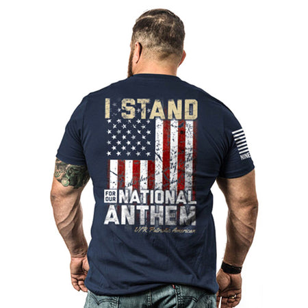 Nine Line I Stand Patriotic Tee Midnight Navy Small
