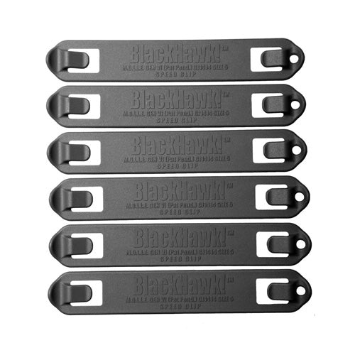 Speed Clips Six Pack 9in Black MOLLE PALS Pouch Attachment