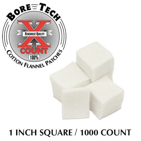 Bore Tech 1-Inch Square Gun Cleaning Patches, 1000-Count Bag