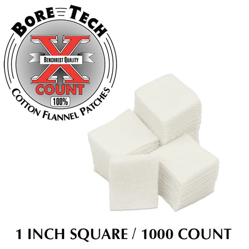 Bore Tech 1-Inch Square Gun Cleaning Patches, 1000-Count Bag