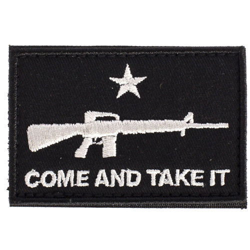 Black Come and Take It AR Hook and Loop Morale Flag Patch
