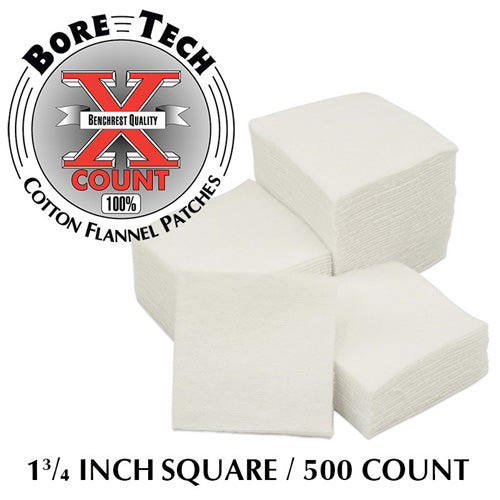 Bore Tech 1-3/4 Inch Square Gun Cleaning Patches, 500-Count Bag