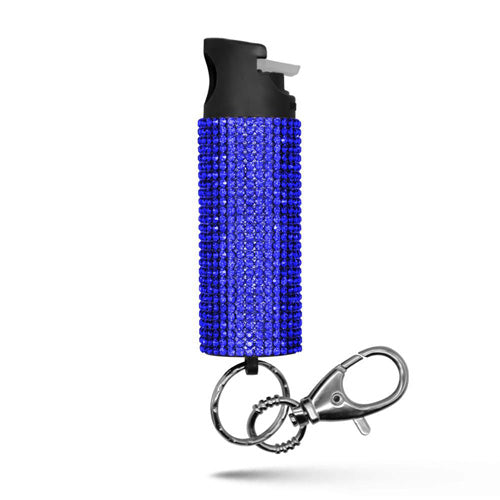 Bling It On 1/2 Oz Pepper Spray Keychain with Rhinestones Blue by Guard Dog