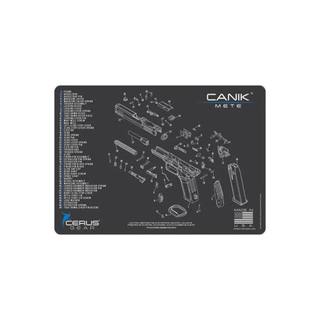 Canik Mete Charcoal Gray Schematic Gun Cleaning Mat 12x17