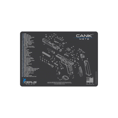 Canik Mete Charcoal Gray Schematic Gun Cleaning Mat 12x17