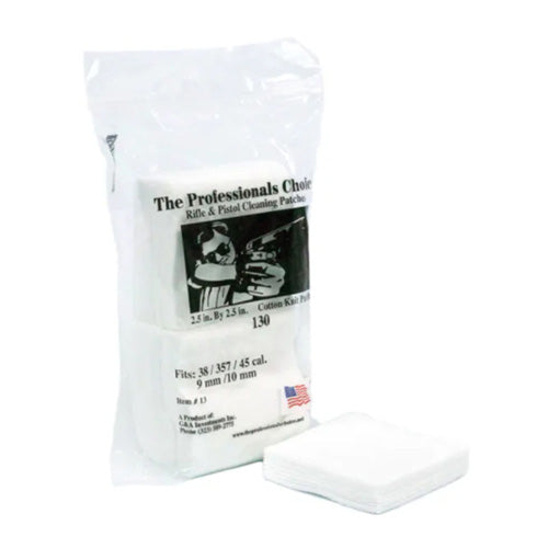 100% Cotton Knit Square Patches for .38/.357/9mm Rifles & Pistols, 130 Pack