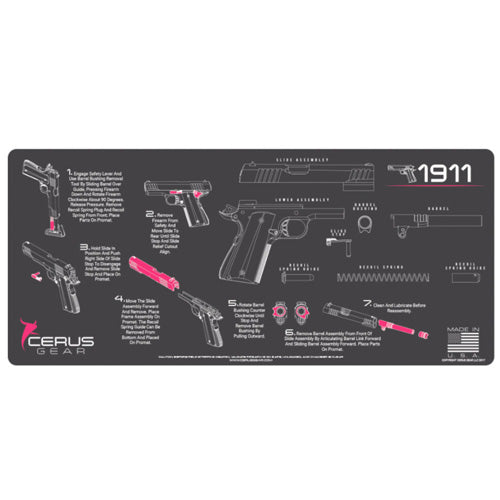 1911 Field Strip Instructional ProMat Gray and Pink