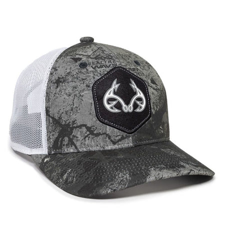 Realtree WAV3 Fishing Cap Mirage Grey White Structured Mesh
