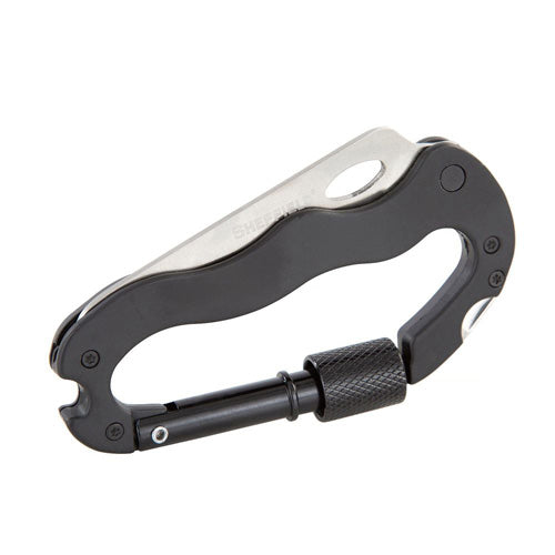 Sheffield Wilco 4-in-1 Carabiner Multi-Tool Partial Serrated Blade Liner Lock