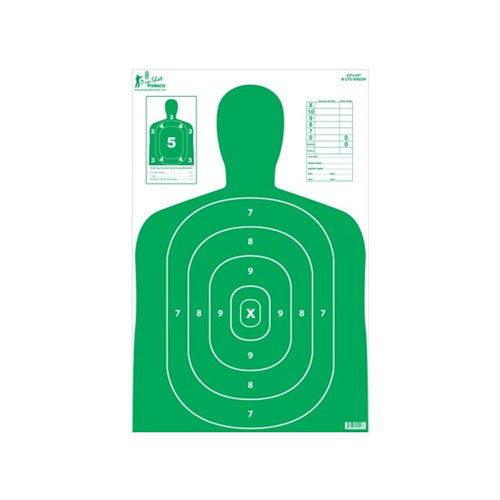 B27-E 23in x 35in High Contrast Green Silhouette Target 5 Pk