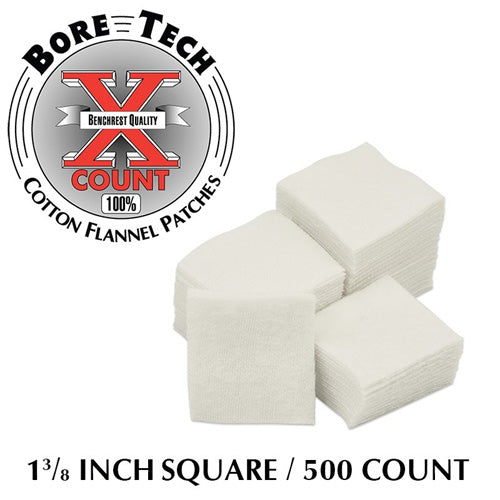 Bore Tech 1-3/8 Inch Square Gun Cleaning Patches, 500-Count Bag