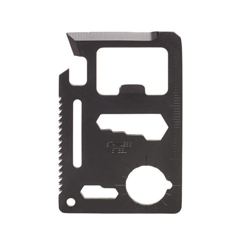 11-in-1 Credit Card Size Survival Tool Stainless Steel