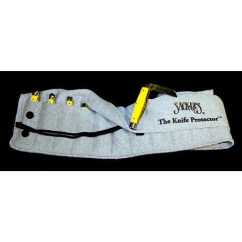 Knife Roll Protector 12-Slot Silicone Treated Plain Grey