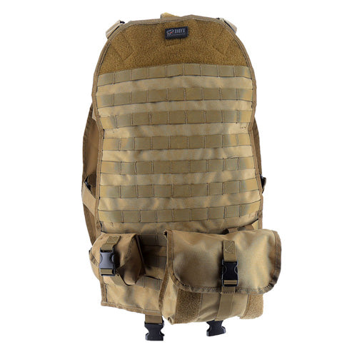 Tan MOLLE Adjustable Bucket Seat Back Cover with Morale Patch Area