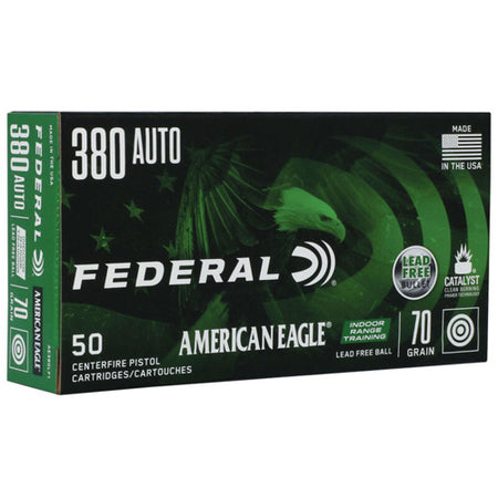 American Eagle .380 ACP/Auto AE380LF1 Indoor Range Training Lead-Free IRT 70 Grain